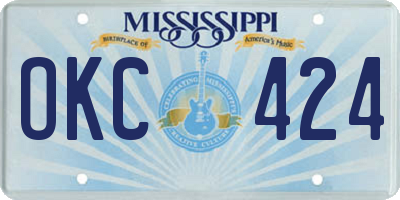 MS license plate OKC424
