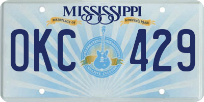 MS license plate OKC429