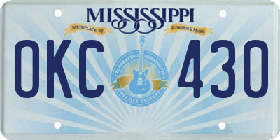 MS license plate OKC430