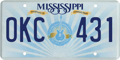 MS license plate OKC431