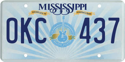 MS license plate OKC437