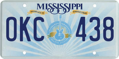 MS license plate OKC438
