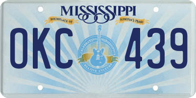 MS license plate OKC439