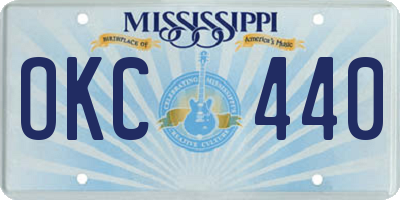 MS license plate OKC440