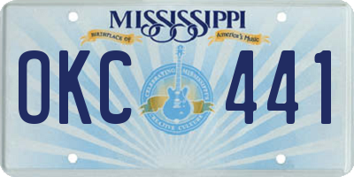 MS license plate OKC441