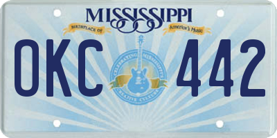 MS license plate OKC442