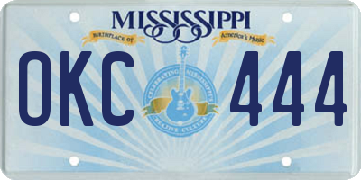 MS license plate OKC444