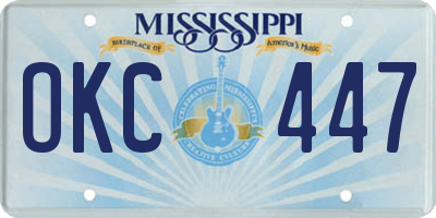 MS license plate OKC447