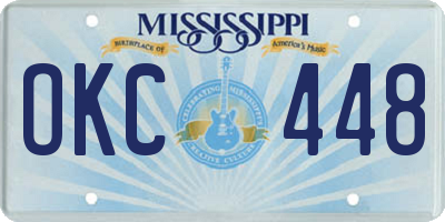 MS license plate OKC448