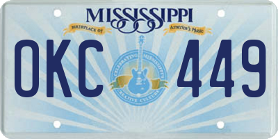 MS license plate OKC449