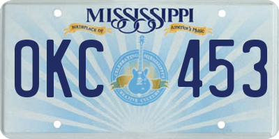 MS license plate OKC453