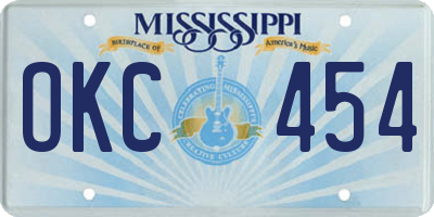 MS license plate OKC454