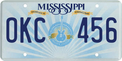 MS license plate OKC456