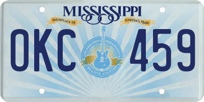 MS license plate OKC459