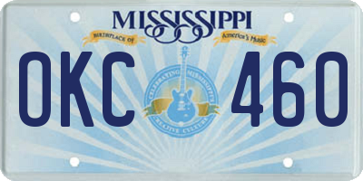 MS license plate OKC460
