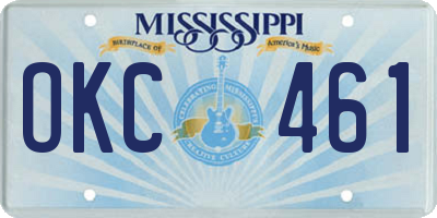 MS license plate OKC461