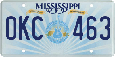 MS license plate OKC463