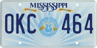 MS license plate OKC464