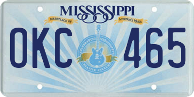 MS license plate OKC465