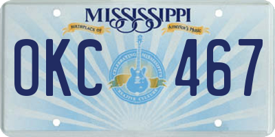 MS license plate OKC467