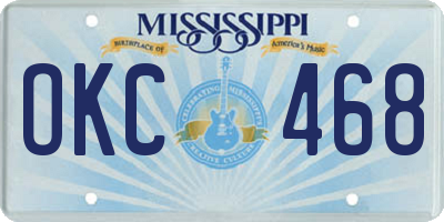 MS license plate OKC468