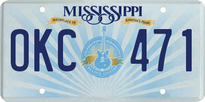 MS license plate OKC471
