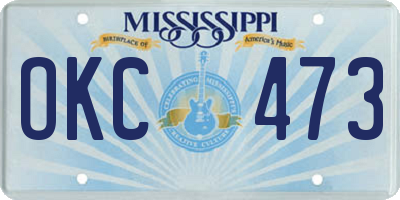 MS license plate OKC473