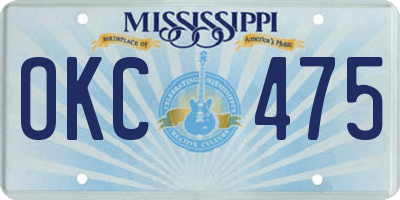 MS license plate OKC475