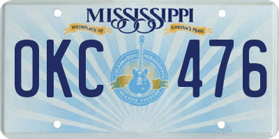 MS license plate OKC476