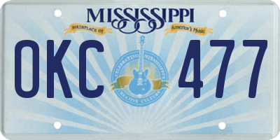 MS license plate OKC477