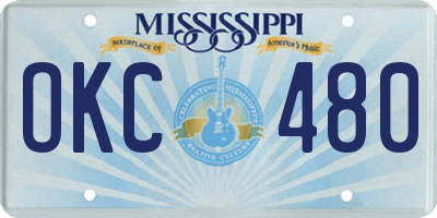 MS license plate OKC480