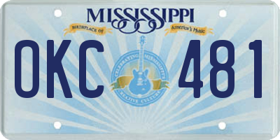 MS license plate OKC481