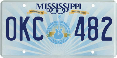MS license plate OKC482