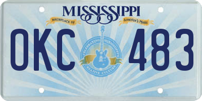 MS license plate OKC483