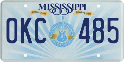 MS license plate OKC485