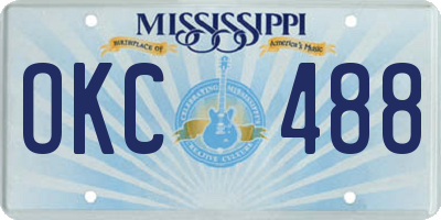 MS license plate OKC488