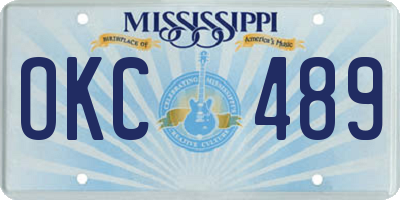 MS license plate OKC489