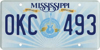 MS license plate OKC493