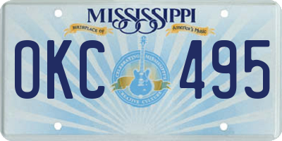 MS license plate OKC495