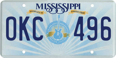 MS license plate OKC496