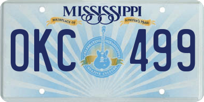 MS license plate OKC499