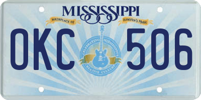 MS license plate OKC506