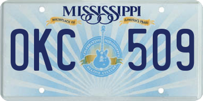 MS license plate OKC509