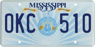MS license plate OKC510