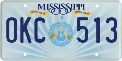 MS license plate OKC513