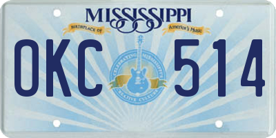 MS license plate OKC514