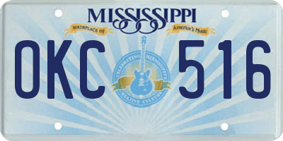MS license plate OKC516