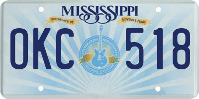 MS license plate OKC518