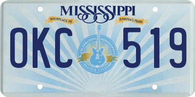 MS license plate OKC519
