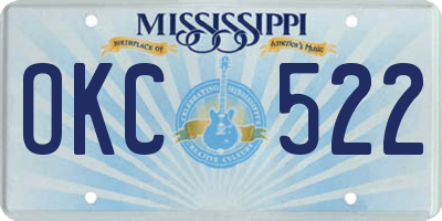 MS license plate OKC522
